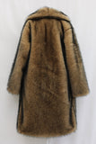 Camel Thickened Faux Fur Men's Warm Coat with Long Sleeves
