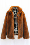 Brown Warm Thickened Faux Fur Short Men's Coat