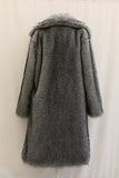 Grey Long Sleeve Notched Lapel Men's Faux Fur Coat