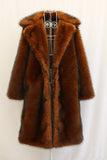 Faux Fur Thickened Lapel Midi Men's Brown Coat