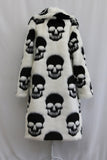 White Black Skull Warm Men's Faux Fur Coat