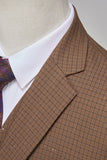 Men's Coffee Notched Lapel 2 Pieces Beaded Formal Suits