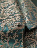 Dark Green Jacquard Shawl Lapel 3 Pieces Prom Suits