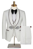 Jacquard Black Shawl Lapel 3 Pieces Prom Suits
