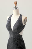 Black Bodycon V-Neck Beaded Homecoming Dress