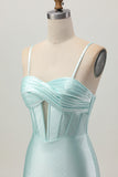 Light Green Bodycon Corset Cut Out Beaded Short Homecoming Dress