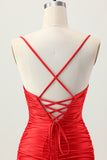 Black Spaghetti Straps Ruched Tight Cut-Out Mini Homecoming Dress
