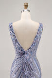 Sparkly Lilac V-Neck Sequins Bodycon Homecoming Dress