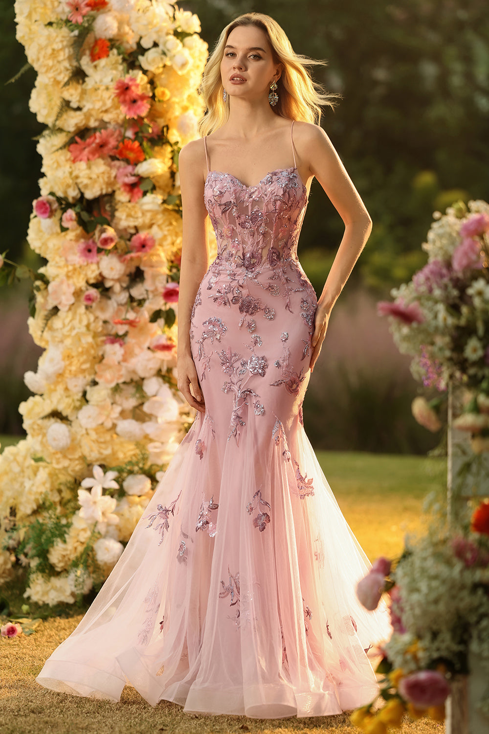 blush beaded maxi dress Adrianna Papell Art Deco Blouson Beaded Gown