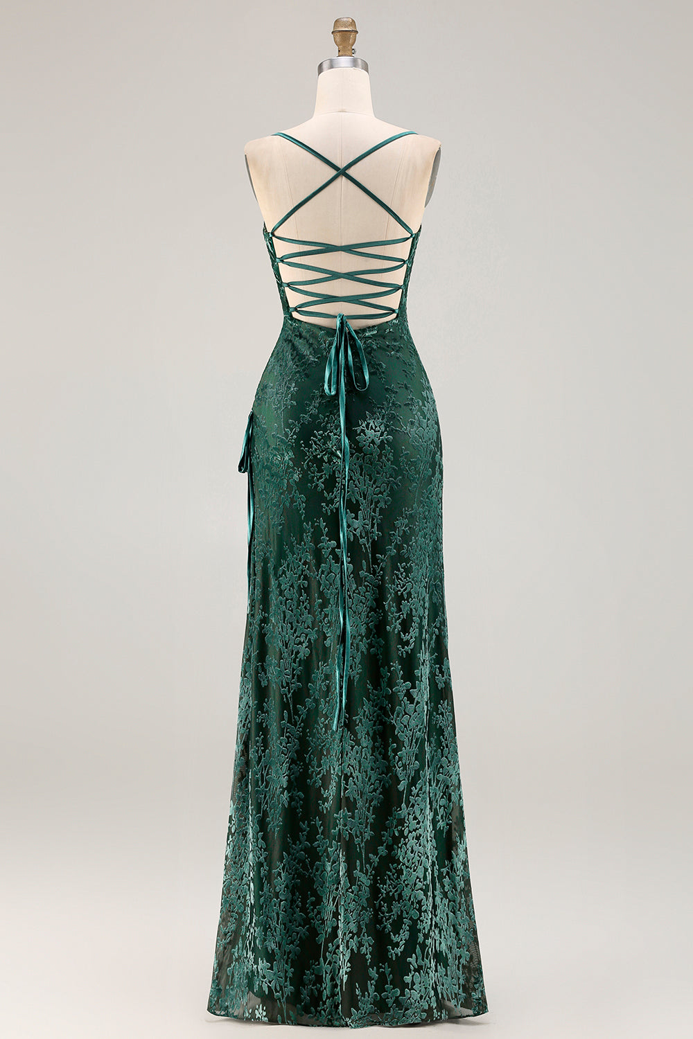 ZAPAKA Women Dark Green Long Prom Dress Spaghetti Straps Burnout Velvet Bridesmaid Dress, Pine / US8 ZAPAKA Women Dark Green Long Prom Dress Spaghetti Straps Burnout Velvet Bridesmaid Dress, Pine / US8
