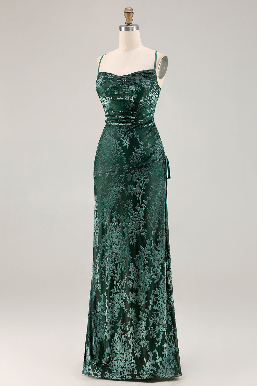 ZAPAKA Women Dark Green Long Prom Dress Spaghetti Straps Burnout Velvet Bridesmaid Dress ZAPAKA Women Dark Green Long Prom Dress Spaghetti Straps Burnout Velvet Bridesmaid Dress