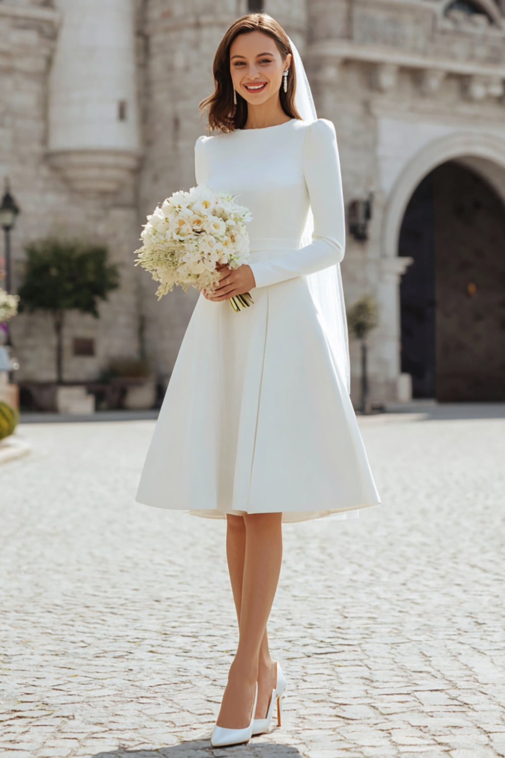 Long Sleeve Midi Engagement Dresses Zapaka Women Ivory Round Neck Midi Engagement Dress With Ruffles A Long Sleeve Midi Engagement Dresses Zapaka Women Ivory Round Neck Midi Engagement Dress With Ruffles A