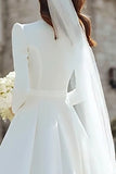 Ivory A-Line Satin Midi Engagement Dress