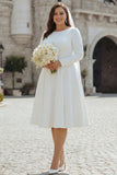 Ivory A-Line Satin Midi Engagement Dress