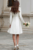 A-Line Ivory Square Neckline Satin Engagement Dress