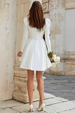 A-Line Ivory Mini Square Neckline Engagement Dress