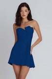 Strapless Bodycon Ruched Little White Dress