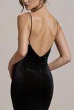 Black Spaghetti Straps Mermaid Formal Dress