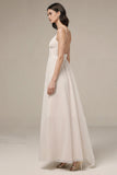 Ivory Spaghetti Straps A Line Evening Dress