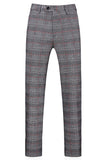 Men's Grey Plaid Peak Lapel 3 Pieces Prom Suits