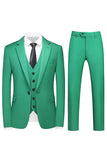 Men's Violet Single Breasted Notched Lapel 3 Pieces Prom Suits