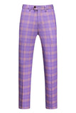 Men's Violet Striped Notched Lapel 3 Pieces Prom Suits