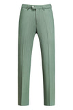 Grass Green Notched Lapel Striped 3 Pieces Men's Formal Suits