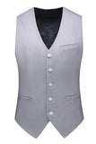 Light Grey 3 Pieces Notched Lapel Men's Formal Suits