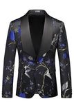 Purple Shawl Lapel Jacquard 3 Piece Men's Prom Suits