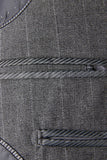 Grey 2 Piece Peak Lapel Single Breasted Men's Prom Suits