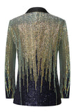Men's Black Notched Lapel Single Breasted Prom Blazer with Sequins