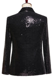 Black Sequins 2 Piece Peak Lapel Men's Prom Suits