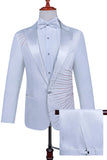2 Piece Peak Lapel One Button Black Men's Suit with Beading