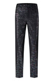 Sparkly Black Notched Lapel 2 Piece Men's Prom Suit with 3D Flower