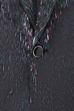 Sparkly Black Notched Lapel 2 Piece Men's Prom Suit with 3D Flower
