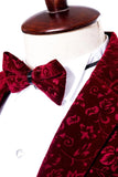 Red Notched Lapel Slim Fit One Button Men's Prom Blazer