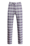 Grayish Purple Striped 3 Pieces Notched Lapel Men's Prom Suits