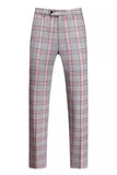 Pinkish Gray Striped 2 Pieces Peaked lapel Men's Prom Suits