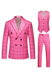 Black Striped 2 Pieces Peaked lapel Men's Prom Suits