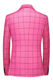 Pink Striped 2 Pieces Peaked lapel Men's Prom Suits