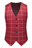 Red Striped Peaked lapel 3 Pieces Men's Prom Suits