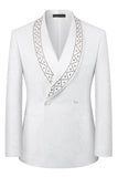 White Shawl Lapel 2-piece Men Suits with Beading
