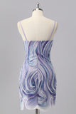 Sparkly Lilac Bodycon Beaded Homecoming Dress with Sequins