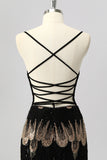 Black Bodycon Sequin Short Homecoming Dress with Lace Up Back