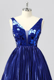 Golden Mirror Metallic A Line Short Homecoming Dress