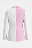 2 Piece White Pink Peak Lapel One Button Women's Suits
