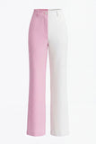 2 Piece White Pink Peak Lapel One Button Women's Suits