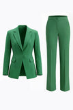 Red 2-Piece Notched Lapel Women Prom Suits With Pockets