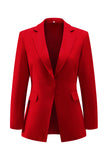 Red 2-Piece Notched Lapel Women Prom Suits With Pockets