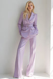 Lilac 2 Piece Notched Lapel Long Sleeves Business Suits